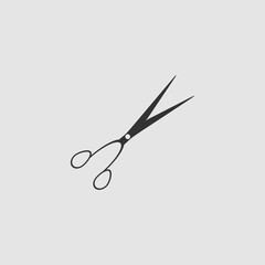 Barber scissors icon flat.