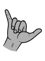 Shaka Cool Handzeichen Symbol Hawaii Welle Zeichen 