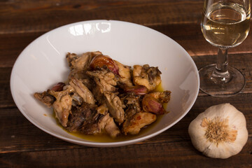 Pollo al ajillo,  a typical spanish food