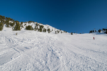 Obraz premium Ski slope on mountain Acherkogel in Oetztal