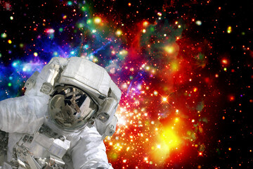 Fototapeta na wymiar Astronaut and deep space. Science theme. The elements of this image furnished by NASA.