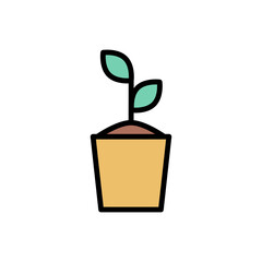 Plant, gardening icon. Simple color with outline vector elements of free time icons for ui and ux, website or mobile application