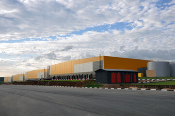 Fototapeta na wymiar Logistics center. Warehouses for acceptance, storage and sorting of goods.