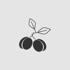 Plum icon flat.