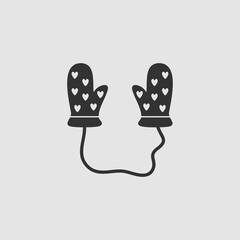 Baby gloves icon flat.