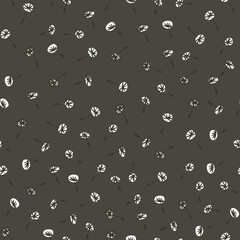 Dandelion seeds childish seamless pattern, floral pattern on grey background. Texture for - fabric, wrapping, textile, wallpaper, apparel. 