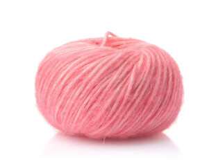 Fluffy pink yarn ball