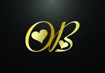 Initial Monogram Letter O B Logo Design Vector Template. O B Letter Logo Design