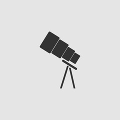Telescope icon flat.