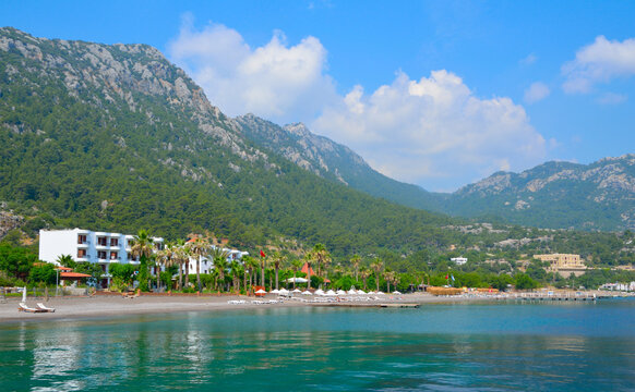 Sea landscape with Kumlubuk bay near Turunc, Mugla