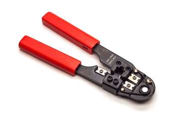 Modular plug crimpers for RJ-45, white backgruond