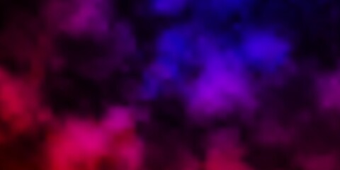 Dark Pink, Blue vector pattern with clouds. Abstract illustration with colorful gradient clouds. Template for websites.