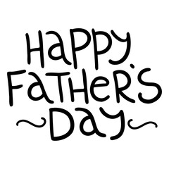 Vector hand drawn lettering Happy Father's Day. For sticker, postcard, greeting card, banner, icon, social media. Isolated vector object. 
