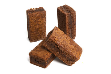 brownie chocolate cake isolated