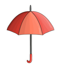 Vector colored umbrella icon isolated on white background. Colorfulrain shield illustration. Cartoon style
