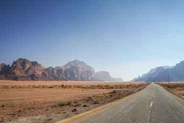 Road to Wadi Rum Dessert, Jordan