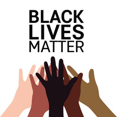 Black Lives Matter Hands Collaboration Background Vector