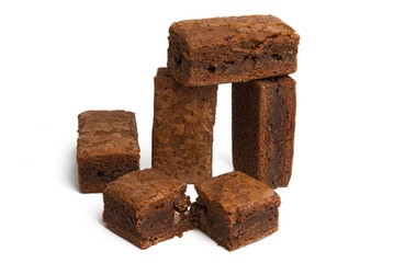 brownie chocolate cake isolated