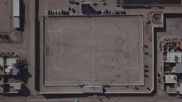 zenith view of a soccer field