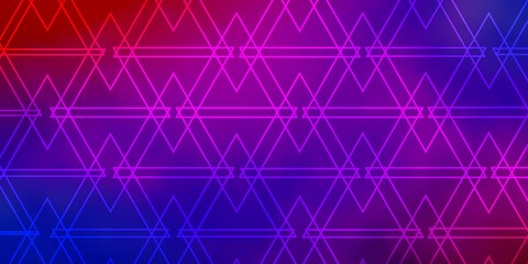 Light Blue, Red vector background with lines, triangles. Gradient triangles in abstract style on simple form. Pattern for commercials.