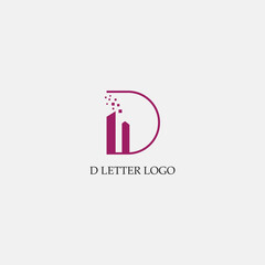 letter D creative logo illustration of a building. vector design