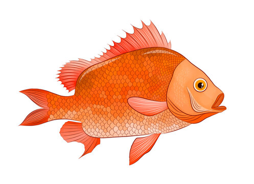 sea bass funny orange vector