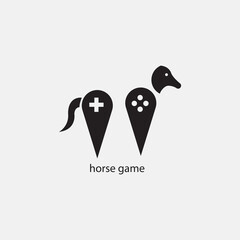 game logo illustration stick, dark horse vector design