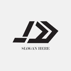 letter D logo creative black line vector design