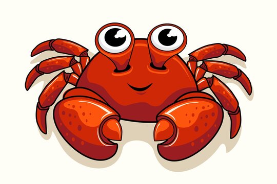 Crab Cartoon Cute Animals Vector
