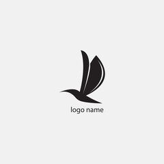 letter D black logo illustration of bird vector design