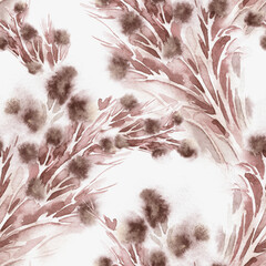 Floral Seamless Pattern. Watercolor Background.