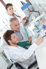 Obraz premium recording the examination