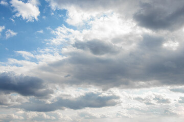 Obraz premium White clouds on a blue sky in sunny weather