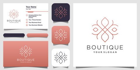 Naklejka premium Luxury ornament logo design and business card design