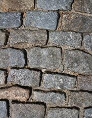 Traditional rough cobblestone way.