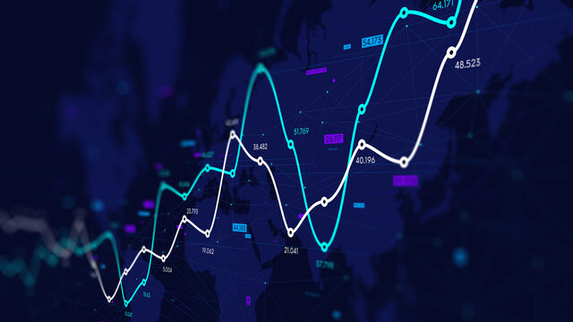 Data Visualization Digital Analytics, Financial Schedule, Dashboard, Monitor Screen In Perspective