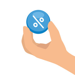 sale holding percentage sale button of money financial banking commerce and market theme Vector illustration