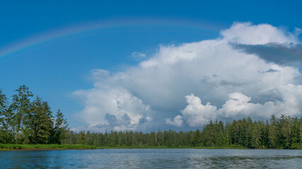 Rainbow Over Chehalis River From Kayak