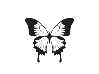 Stylized butterflay tatto design. Vector illustration