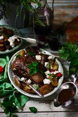 SLOW COOKED GREEK LAMB WITH LEMON GARLIC POTATOES LAMB KLEFTIKO..style rustic.