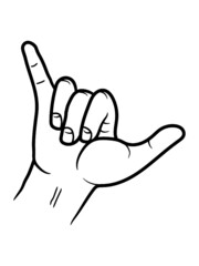 Geste Shaka Cool Handzeichen Hawaii Welle Zeichen 