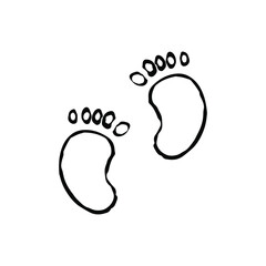 Isolated footprints for children. Vector illustration of a subject on a white background. Cartoon style children's coloring book.