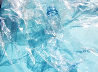 plastic waste pollution clear background for recycling with copy space