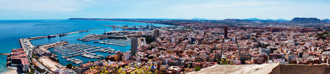 Several huge panoramic photos of Alicante