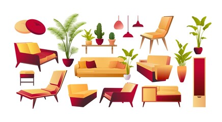 Set of furniture elements design