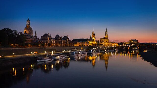 WS Dresden historic skyline and Elbe river / Dresden, Saxony, Germany