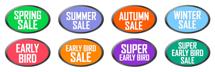 Obraz premium Set Sale banners design template, discount tags, great promotion, vector illustration