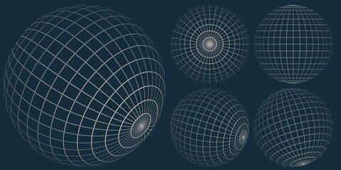3D sphere grid. Technology and science concept. Abstract vector illustration.