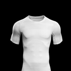 White t shirt template on black background