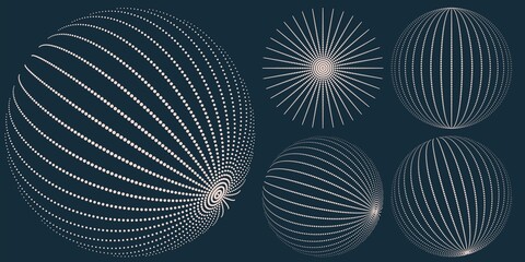 3D sphere grid. Technology and science concept. Abstract vector illustration.